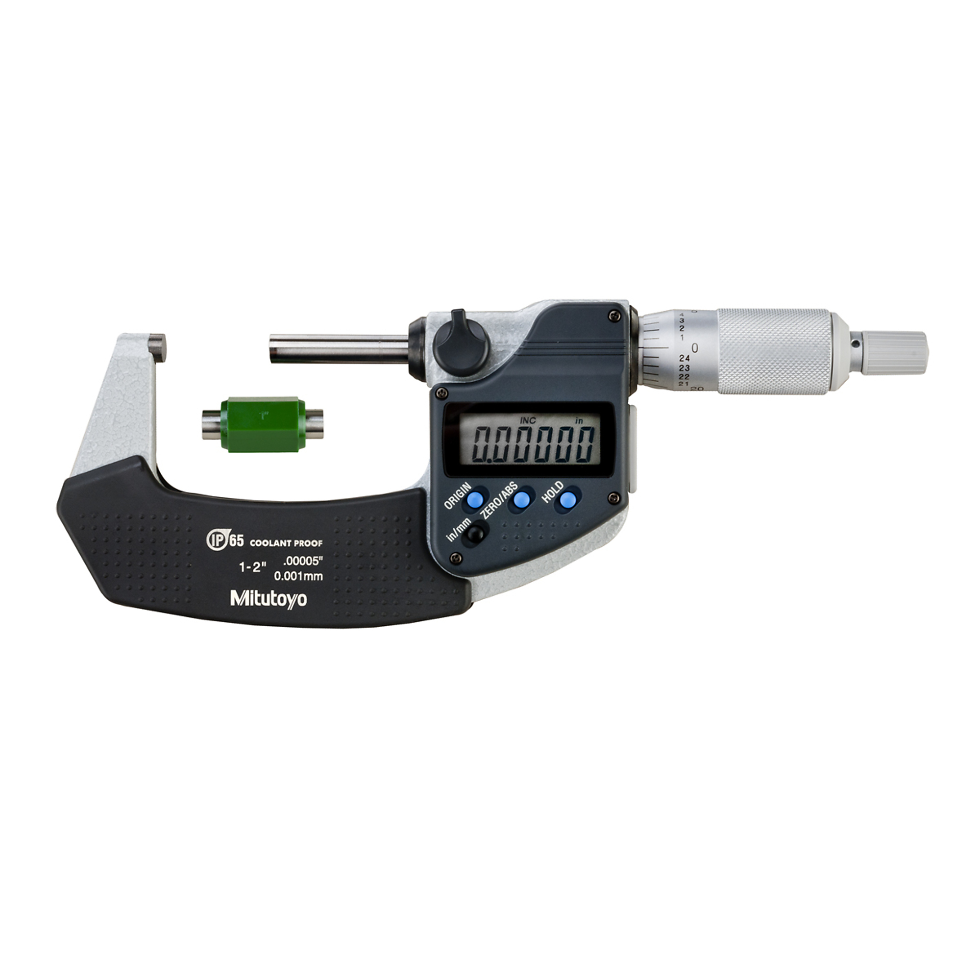 Mitutoyo Digimatic Micrometer - 2in. Capacity, Ratchet Stop, SPC Data Output, Model# 293-331-30